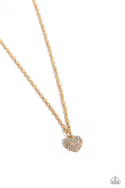 Paparazzi Goin Courtin - Gold Heart Necklace