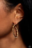 Paparazzi Braided Bravado - Gold Hoop Earrings