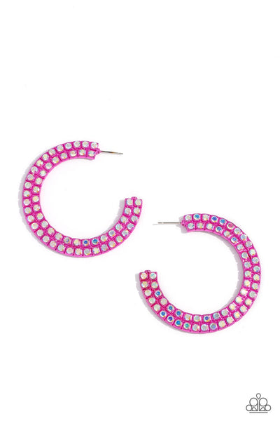 Paparazzi Flawless Fashion - Pink Hoop Earrings
