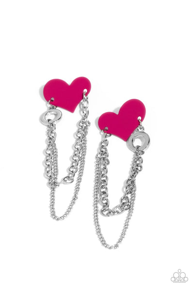 Paparazzi Altered Affection - Pink Earrings