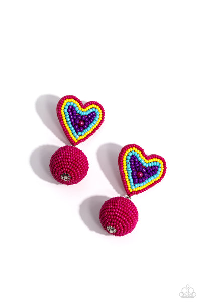 Paparazzi Spherical Sweethearts - Multi Seed Bead Earrings