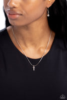 Paparazzi Seize the Initial - Silver - T Necklace