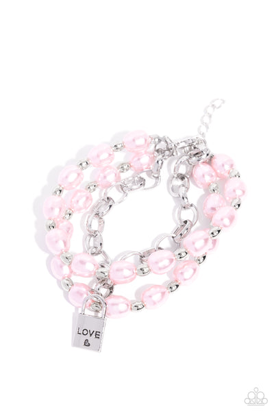 Paparazzi LOVE-Locked Legacy - Pink Bracelet