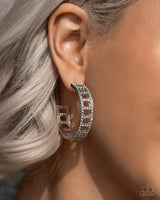 Paparazzi Bridging Brilliance - White Hoop Earrings