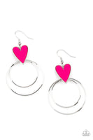 Paparazzi Happily Ever Hearts - Pink Heat Earrings