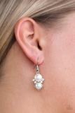 Paparazzi Mrs. Gatsby - White Pearls and Rhinestones - Earrings