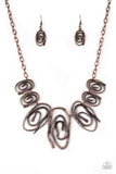 Paparazzi My Cave Is Your Cave - Copper Necklace and Matching Earrings