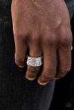 Paparazzi Self-Made Man - Silver - Thick Band - Hammered Ring - Men's Collection
