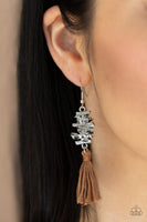 Paparazzi Tiki Tassel - Brown Tassel Earring
