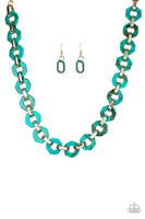 Paparazzi Fashionista Fever - Blue - Acrylic Frames - Gold Fittings - Necklace and matching Earrings