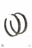 Paparazzi GLITZY By Association - Black Hoop Earring - The Jewelry Box Collection 