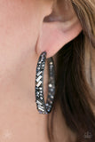 Paparazzi GLITZY By Association - Black Hoop Earring - The Jewelry Box Collection 