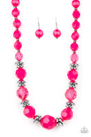Paparazzi Dine and Dash - Pink Necklace and Matching Earrings - The Jewelry Box Collection 