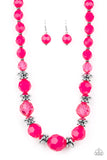 Paparazzi Dine and Dash - Pink Necklace and Matching Earrings - The Jewelry Box Collection 