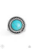 Paparazzi Rare Minerals - Blue Turquoise Stone - Ring - Fashion Fix Trend Blend Exclusive August 2019
