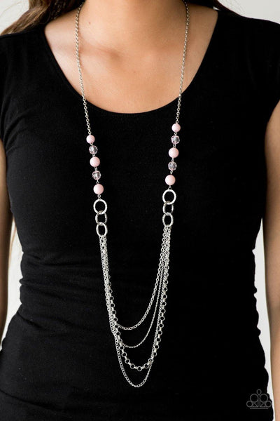 Paparazzi Necklace  Vividly Vivid  Pink Necklace - The Jewelry Box Collection 
