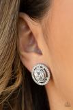 Paparazzi Cost A Fortune - White Gem - Rhinestones - Clip On Earrings