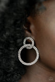 Paparazzi Intensely Icy - Black Earrings