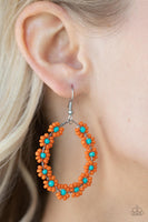 Paparazzi Festively Flower Child - Orange Flower Earrings