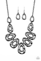 Paparazzi Terra Couture - Black Necklace and matching Earrings