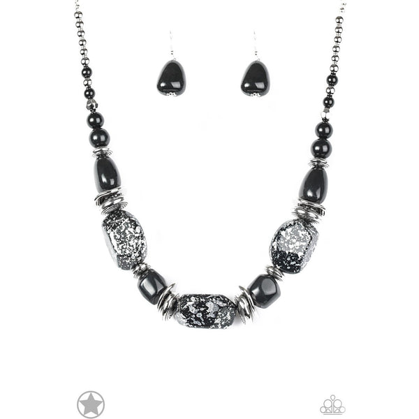 Paparazzi In Good Glazes - Black Necklace - The Jewelry Box Collection 