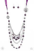 Paparazzi All The Trimmings - Purple Pearl Necklace - The Jewelry Box Collection 