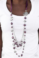 Paparazzi All The Trimmings - Purple Pearl Necklace - The Jewelry Box Collection 