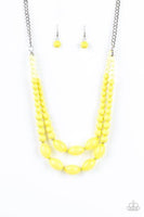 Paparazzi Sundae Shoppe - Yellow Beads - Silver Necklace and matching Earrings