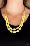 Paparazzi Sundae Shoppe - Yellow Beads - Silver Necklace and matching Earrings