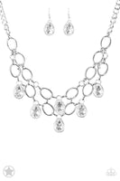 Paparazzi Show-Stopping Shimmer - White Necklace - The Jewelry Box Collection 