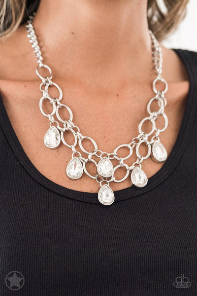 Paparazzi Show-Stopping Shimmer - White Necklace - The Jewelry Box Collection 