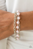 Paparazzi Classically Cambridge - Pink Pearls - Silver Chains - Bracelet