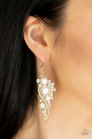 Paparazzi High-End Elegance - Gold Pearl Earring