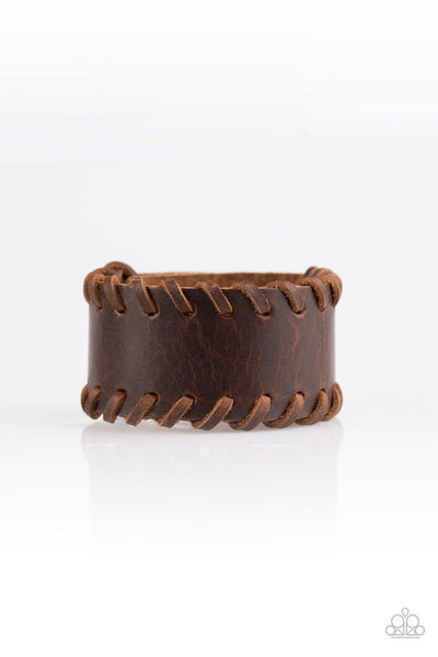 Paparazzi Any Which HIGHWAY - Brown Leather Bracelet - The Jewelry Box Collection 