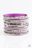 Paparazzi Wham Bam Glam - Purple - White & Smoky Rhinestones - Wrap Bracelet