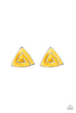 Paparazzi On Blast - Yellow Post earring - The Jewelry Box Collection 