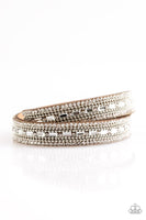 Paparazzi Shimmer and Sass - Brown Wrap Bracelet - The Jewelry Box Collection 