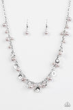 Paparazzi Elegant Ensemble Pearl Silver Chain Necklace & Earrings