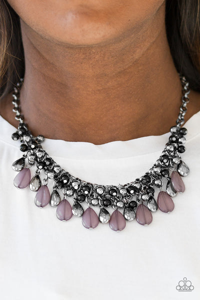 Paparazzi Diva Attitude - BlackTeardrop Necklace and matching Earrings