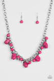Paparazzi Paleo Princess - Pink-Necklace and matching Earrings
