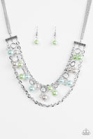 Paparazzi Rockefeller Romance - Multi Necklace and Matching Earrings
