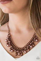 Paparazzi Imperial Idol - Copper Brown Necklace and matching Earrings