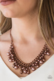 Paparazzi Imperial Idol - Copper Brown Necklace and matching Earrings