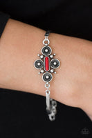 Paparazzi Mesa Flower - Red Bracelet - The Jewelry Box Collection 