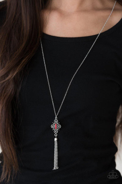 Paparazzi Sedona Skies - Red Necklace - The Jewelry Box Collection 