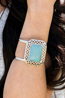 Paparazzi PLAINS and Simple - Blue Turquoise Cuff Bracelet