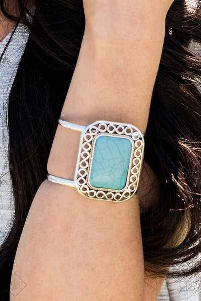 Paparazzi PLAINS and Simple - Blue Turquoise Cuff Bracelet