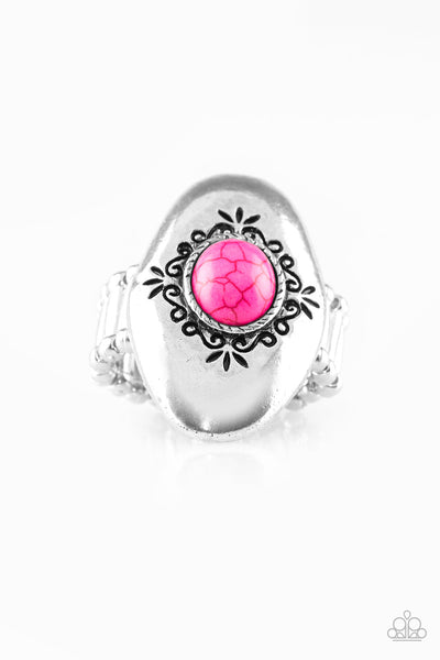 Paparazzi Stone Gardens - Pink Silver  Ring
