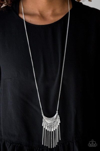 Paparazzi Happy Is The Huntress - Silver Necklace - The Jewelry Box Collection 