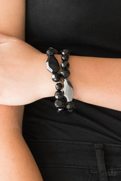 Paparazzi Rockin Rock Candy - Black Bracelet - The Jewelry Box Collection 